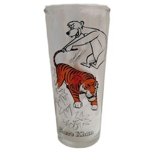 🍒 DISNEY THE JUNGLE BOOK Vintage 60's Glass with Baloo and Shere Khan